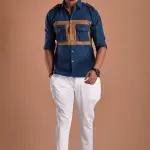 Lapis Blue Hunt in Style Shirt | Premium Men's Sportswear | Classic Outdoor Design | Comfortable Cotton Fabric | Size 36-44